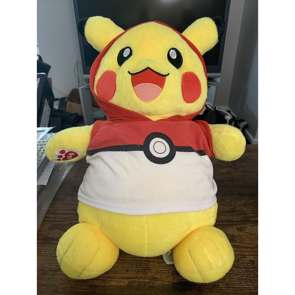 Build-A-Bear‎ BABW Pokemon Pikachu w/Pokeball Hoodie 17” Plush 2016 DISCONTINUED